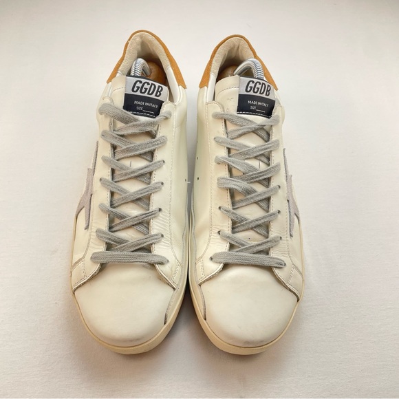 Golden Goose Off-White and Gray Sneakers with Gold Heel - Picture 3 of 5